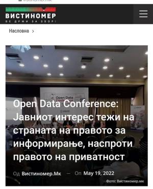 Open Data Conference: Јавниот интерес тежи на страната на правото за информирање, наспроти правото за приватност