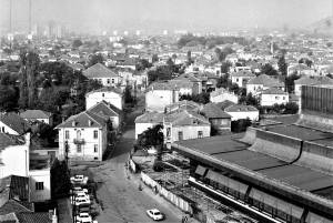 Панорама од старото градско јадро кон крајот на седумдесетите години